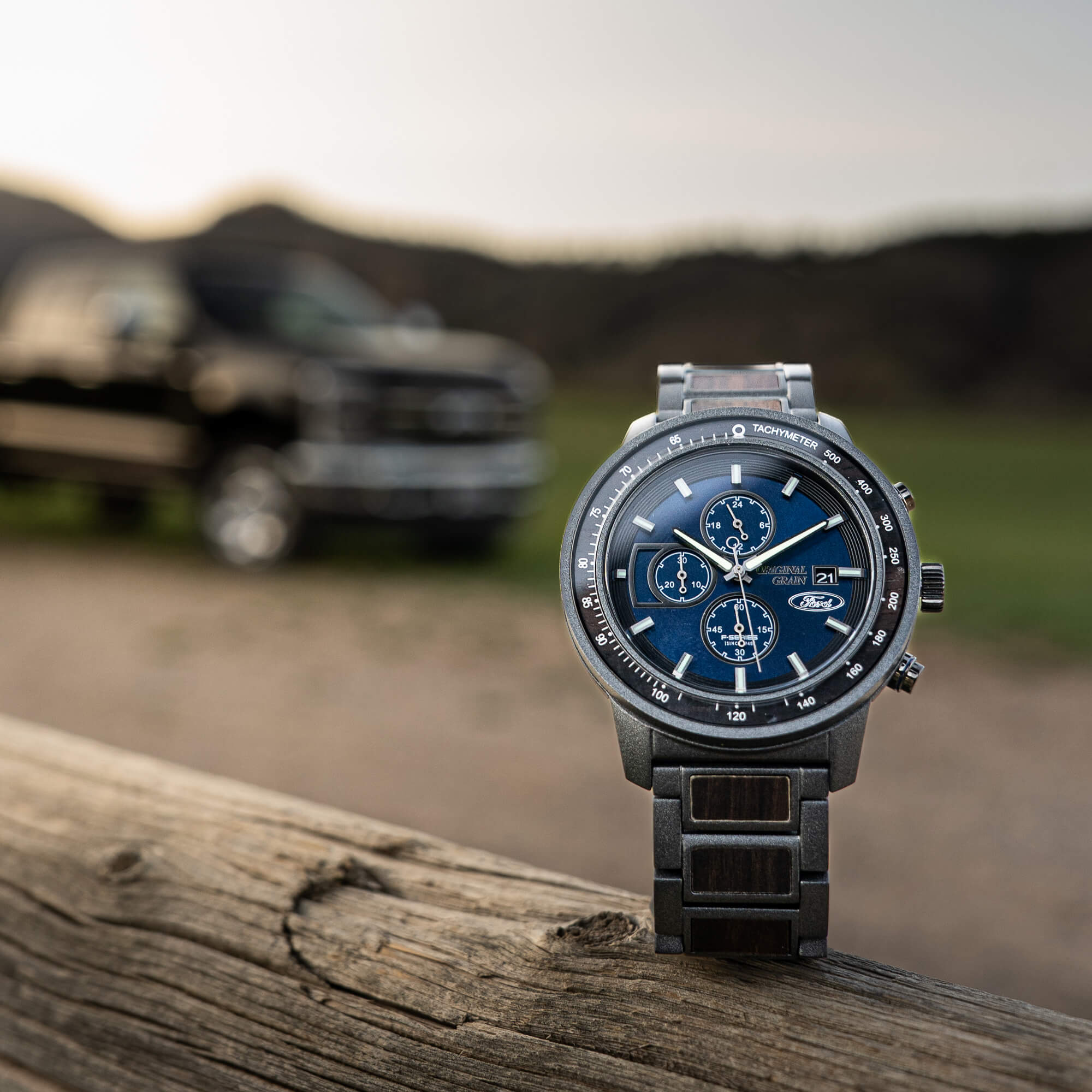 Original Grain Ford Barrel Chrono Watch 45mm — Chronograph Timepiece