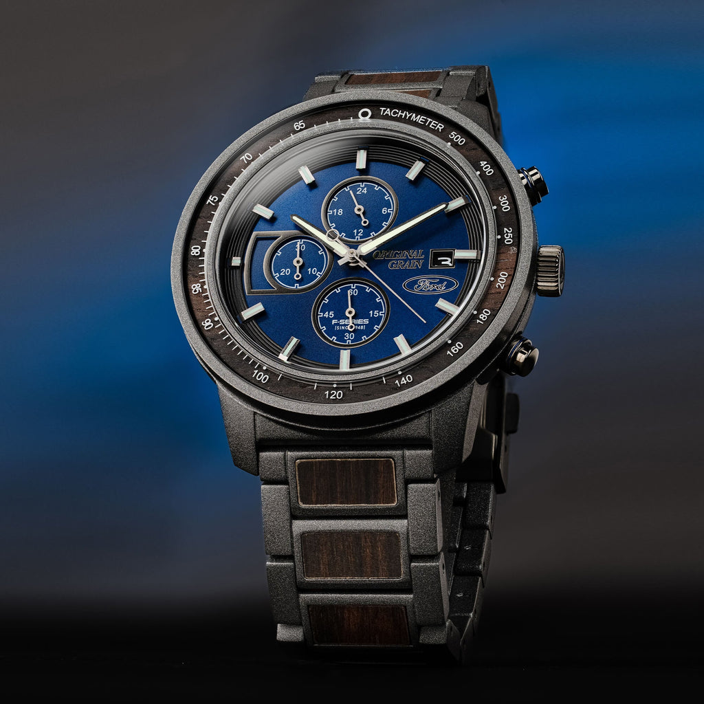 Original Grain Ford Barrel Chrono Watch 45mm — Chronograph Timepiece