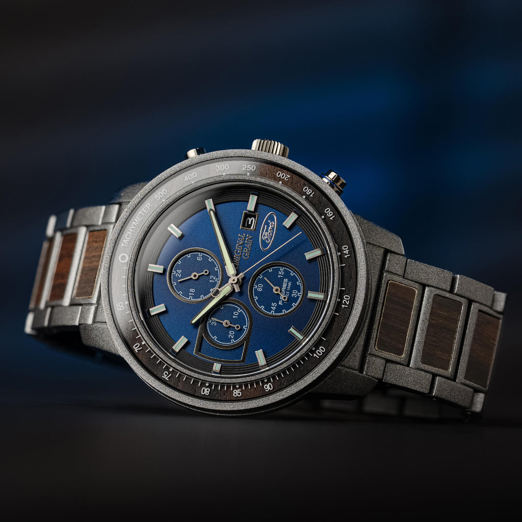 Original Grain Ford Barrel Chrono Watch 45mm — Chronograph Timepiece