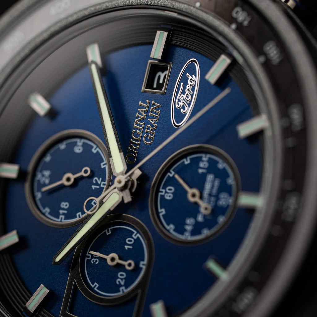 Original Grain Ford Barrel Chrono Watch 45mm — Chronograph Timepiece