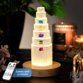 7-Crystal Tower Lamp — Rare Gemstone Nightlight for Home & Wellness Spaces
