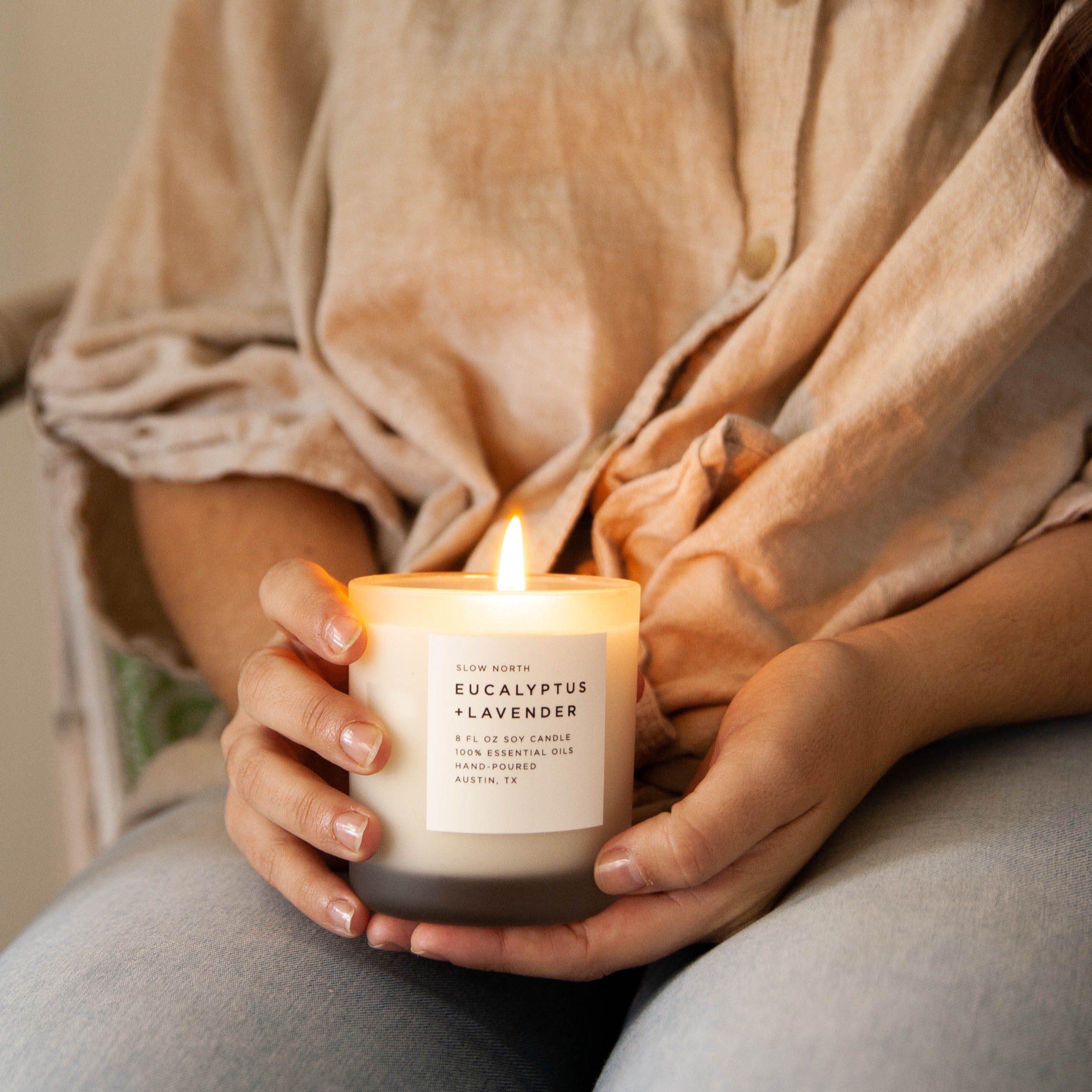 Slow North Eucalyptus + Lavender Soy Candle — Fresh & Floral