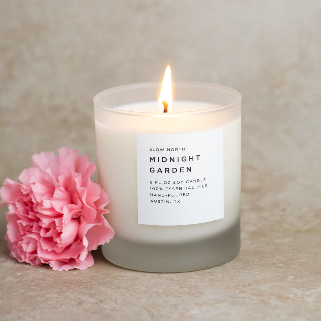Slow North Midnight Garden Soy Candle — Lavender, Rosemary & Geranium