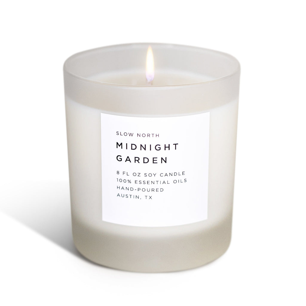 Slow North Midnight Garden Soy Candle — Lavender, Rosemary & Geranium