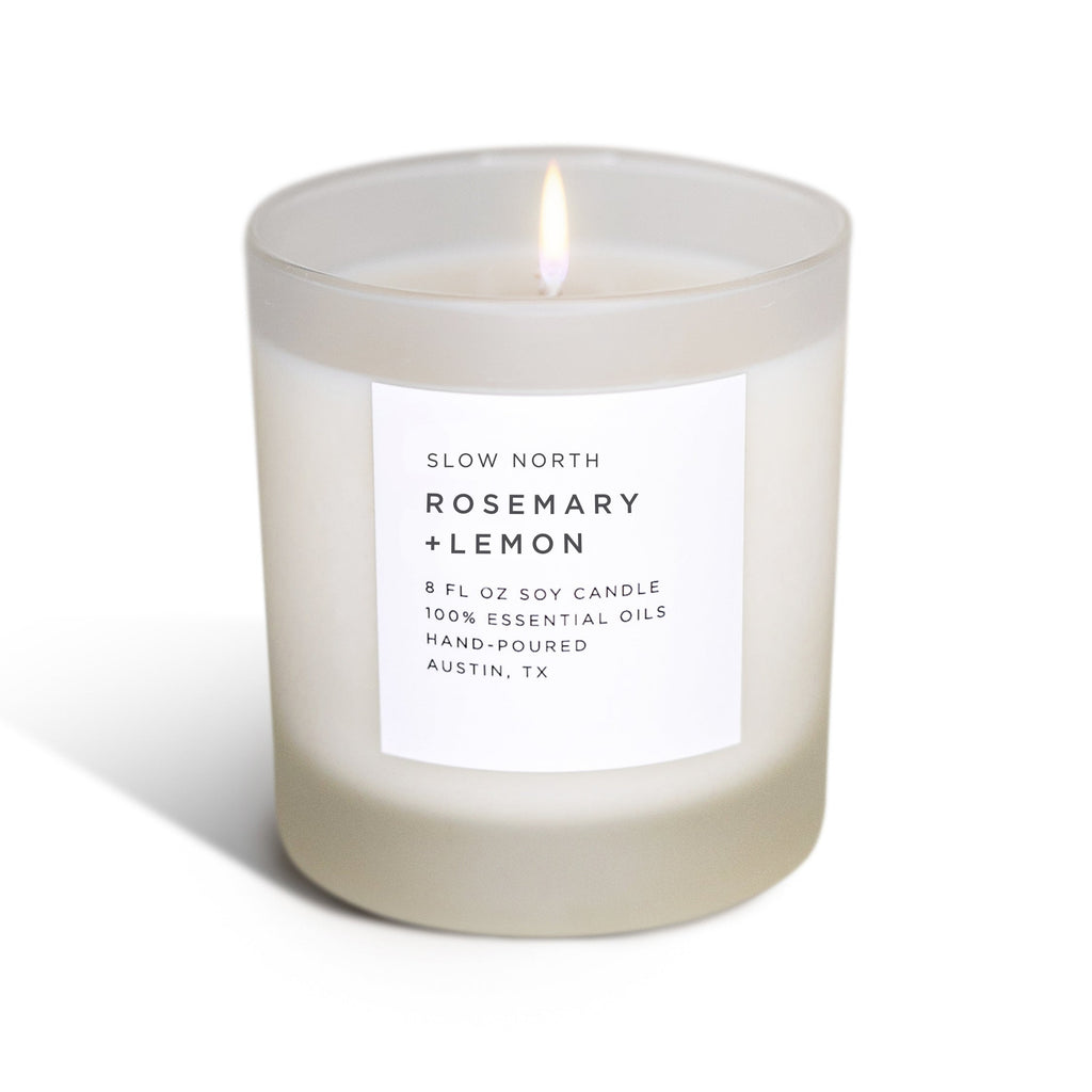 Slow North Rosemary + Lemon Soy Candle — Fresh Citrus & Herb