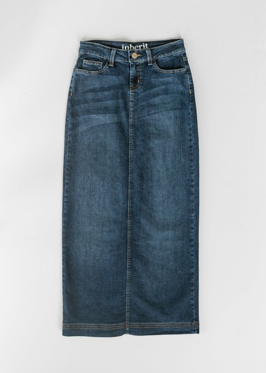 Bria Dark Wash Denim Maxi Skirt