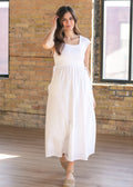 Eleanor White A-line Maxi Dress