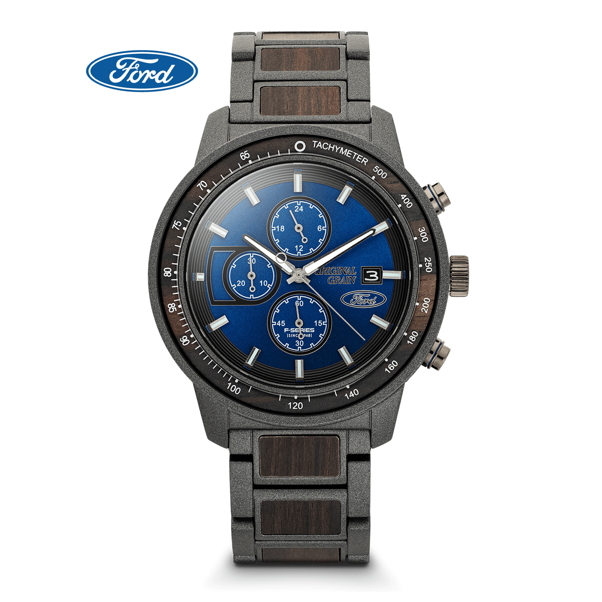 Original Grain Ford Barrel Chrono Watch 45mm — Chronograph Timepiece