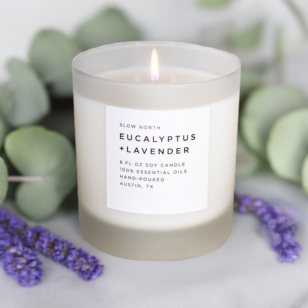 Slow North Eucalyptus + Lavender Soy Candle — Fresh & Floral