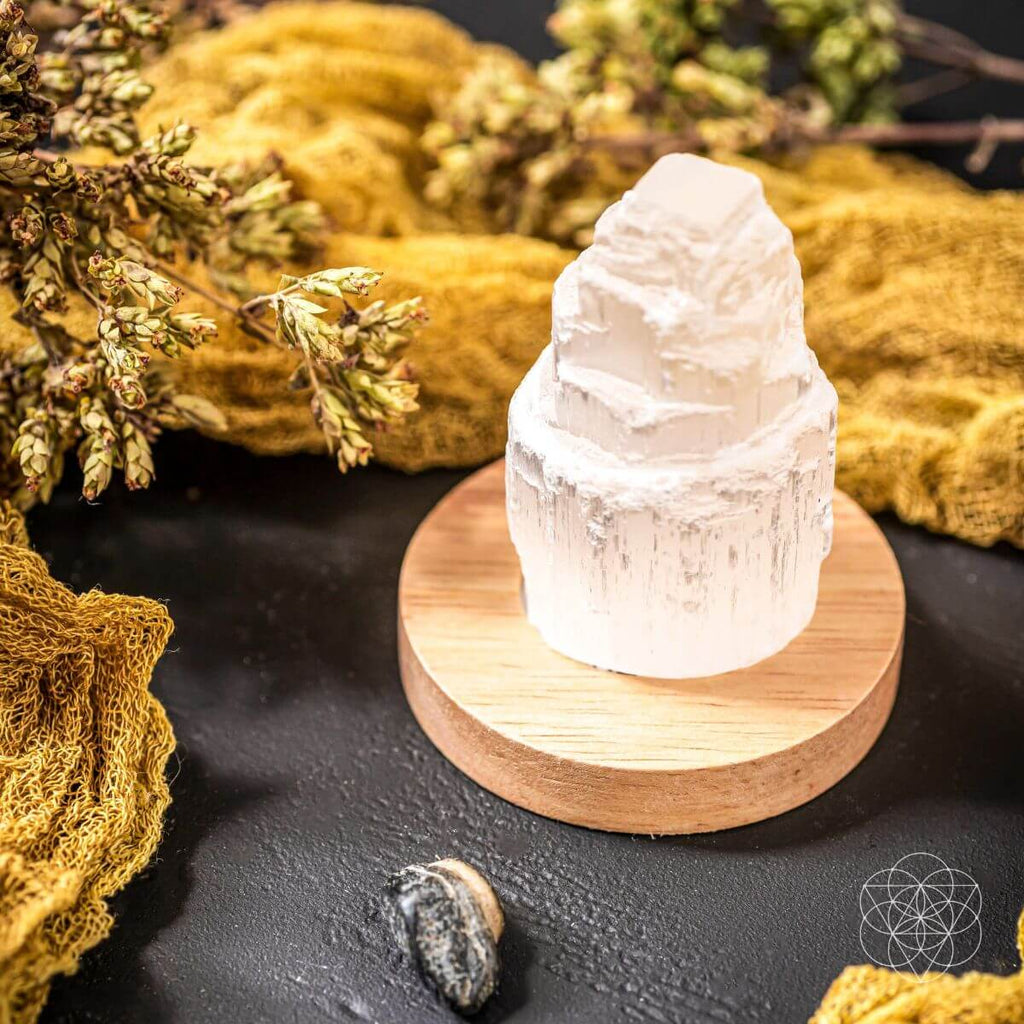 Selenite Crystal Glow Lamp — Natural Nightlight for Home & Wellness Spaces