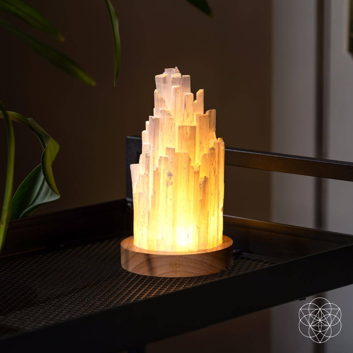 Selenite Crystal Tower Lamp with 30 Adjustable Light Modes